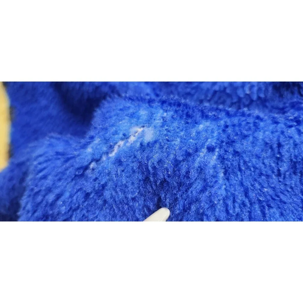 Vintage Baby Blanket Teddy Bear‎ & Butterfly Mink Plush Blue 40' x 55' RARE
